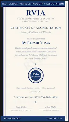 Certified RV repair professional accreditation
